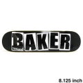 BAKER DECK ベイカー デッキ TEAM BRAND LOGO BLACK/WHITE 8.125