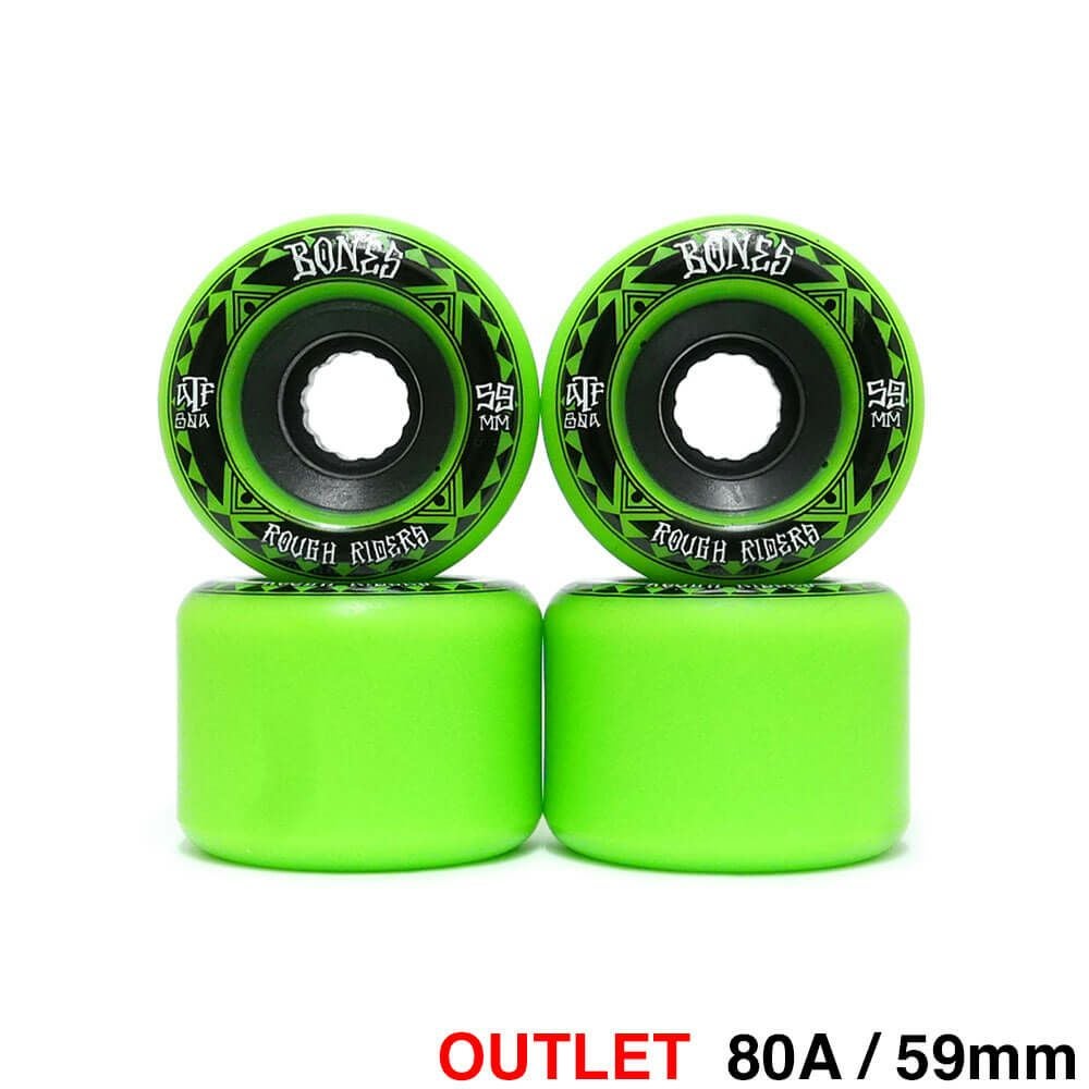 クルージング用 BONES SOFT WHEEL ボーンズ ソフトウィール ATF ROUGH RIDERS RUNNERS 緑 59mm