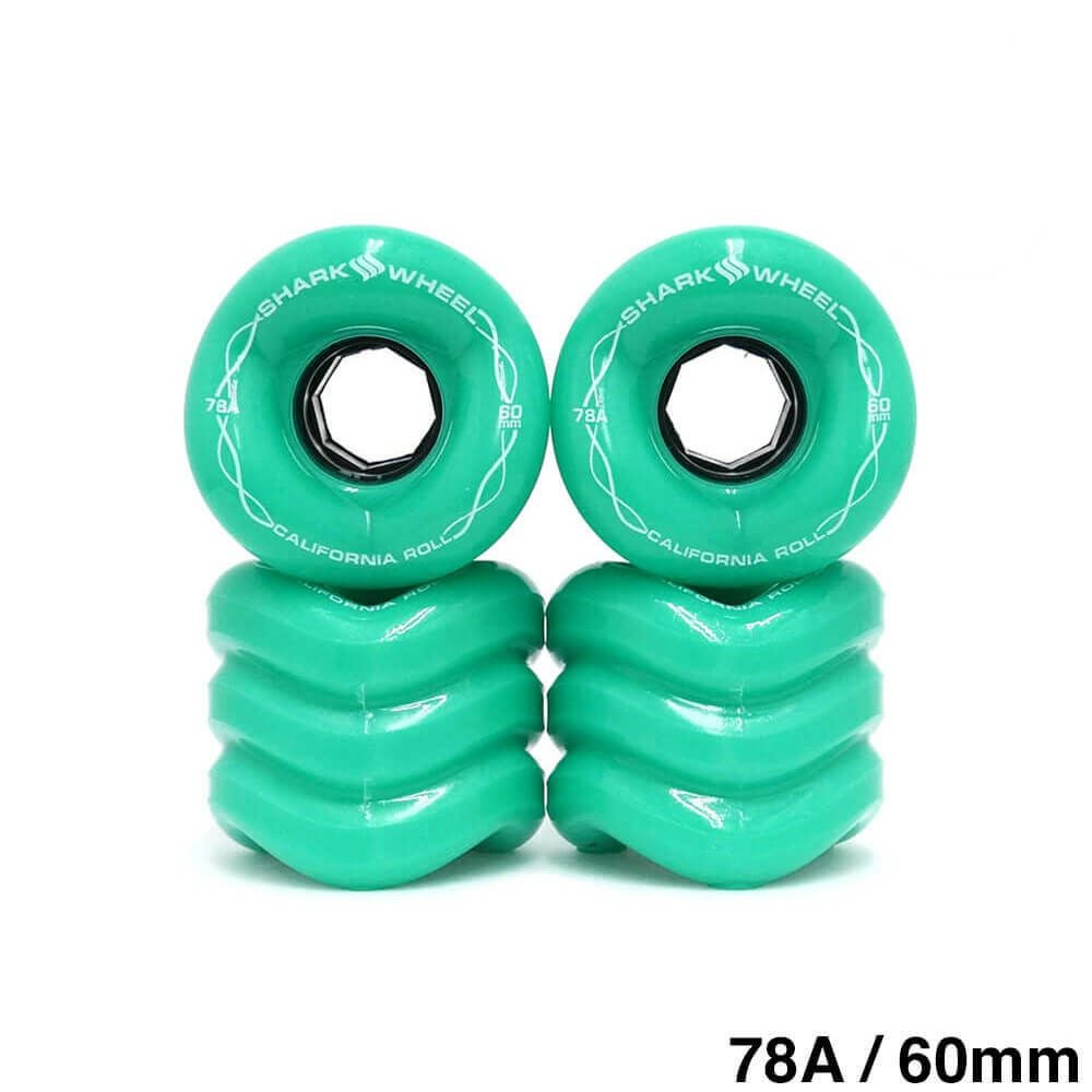 SHARK WHEEL SOFT WHEEL シャークウィール ソフトウィール CALIFORNIA ROLL（78A） ターコイズ 60mm-1