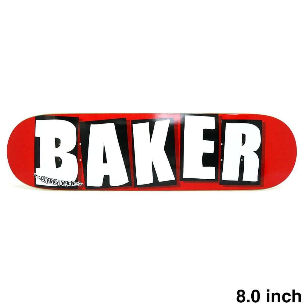 BAKER DECK ベイカー デッキ TEAM BRAND LOGO RED/WHITE 8.0
