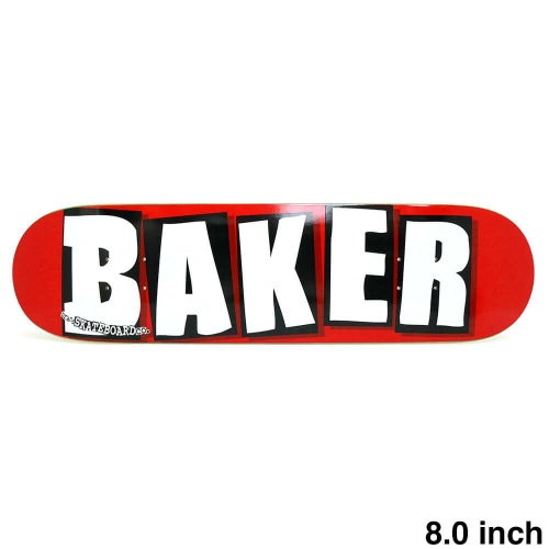 BAKER DECK ベイカー デッキ TEAM BRAND LOGO RED/WHITE 8.0