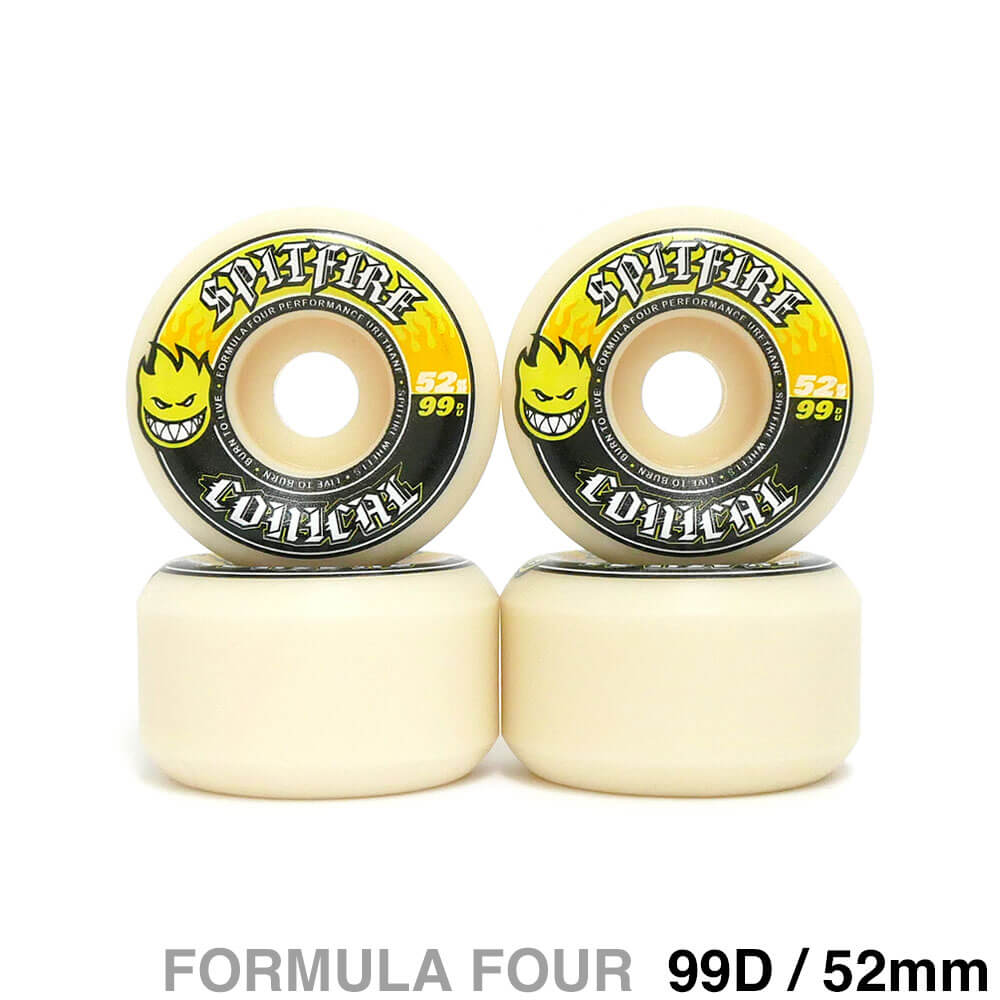 SPITFIRE WHEEL スピットファイヤー ウィール FORMULA FOUR (F4) CONICAL 99D YELLOW PRINT 52mm 1