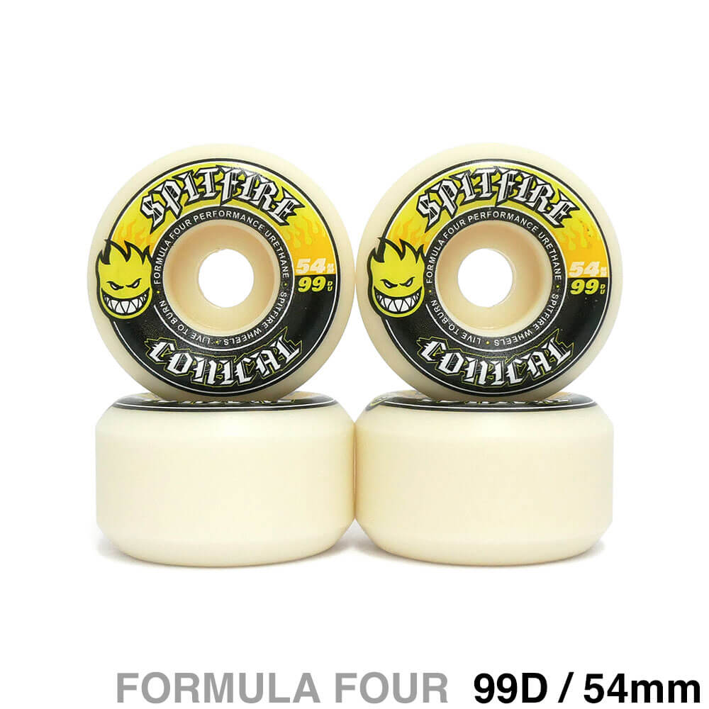 SPITFIRE WHEEL スピットファイヤー ウィール FORMULA FOUR (F4) CONICAL 99D YELLOW PRINT 54mm 1