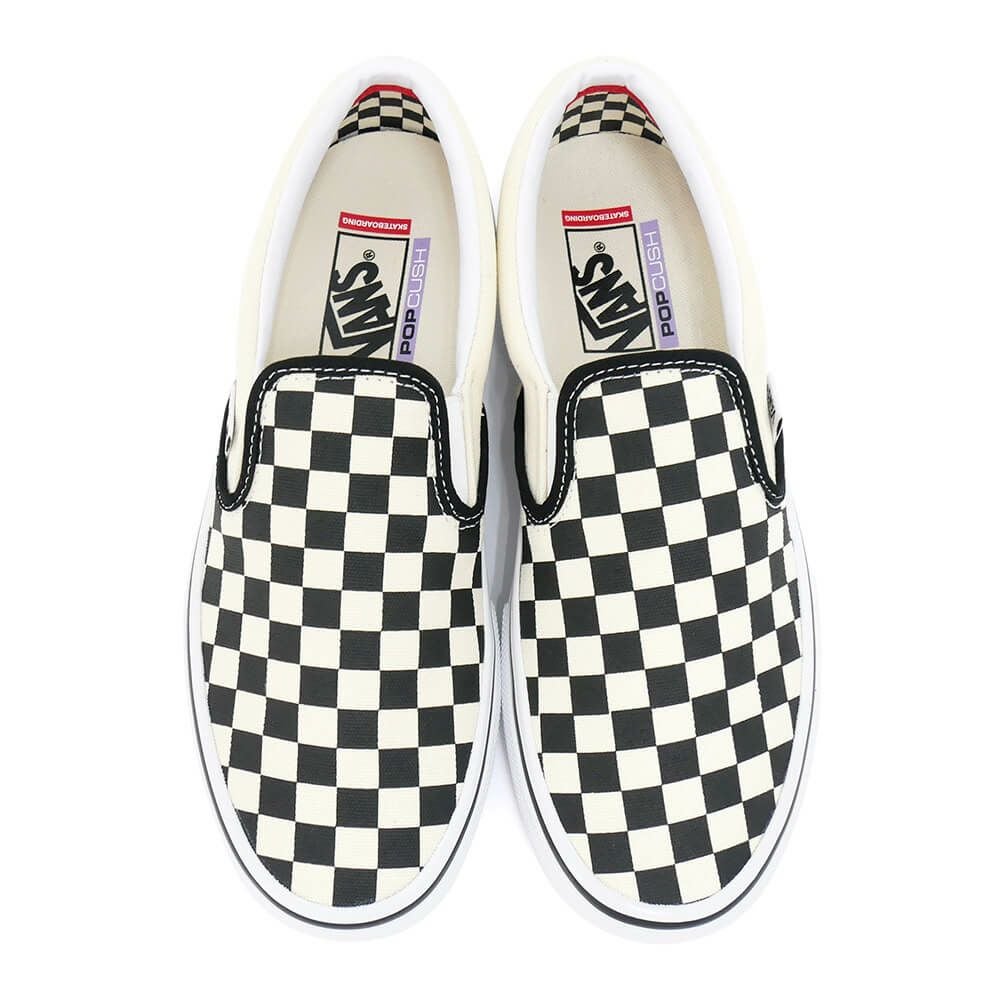 VANS SHOES バンズ シューズ スニーカー SKATE SLIP ON CHECKERBOARD 黒/オフホワイト BLACK/OFF WHITE（US企画）-1