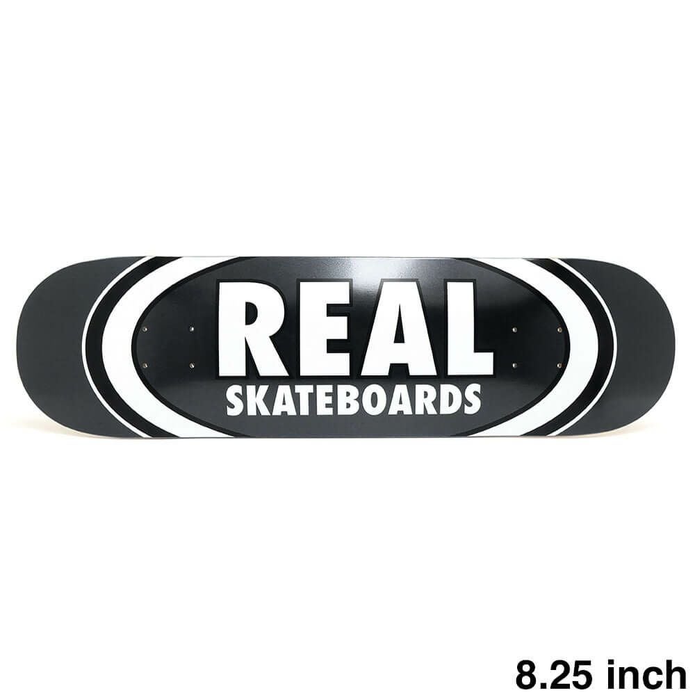 REAL DECK リアル デッキ TEAM CLASSIC OVAL BLACK 8.25 スケートボード スケボー