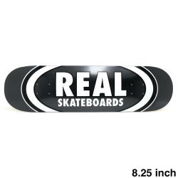 REAL DECK リアル デッキ TEAM CLASSIC OVAL BLACK 8.25 スケートボード スケボー