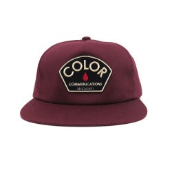 COLOR COMMUNICATIONS CAP カラーコミュニケーションズ キャップ DESIGN DEPT. PATCH UNSTRUCTURED SNAPBACK WINE スケートボード スケボー 1