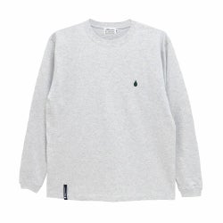 COLOR COMMUNICATIONS LONG SLEEVE カラーコミュニケーションズ ロングスリーブTシャツ DRIP EMB LINE by HIROKI MURAOKA ASH 刺繍ロゴ スケートボード スケボー 1
