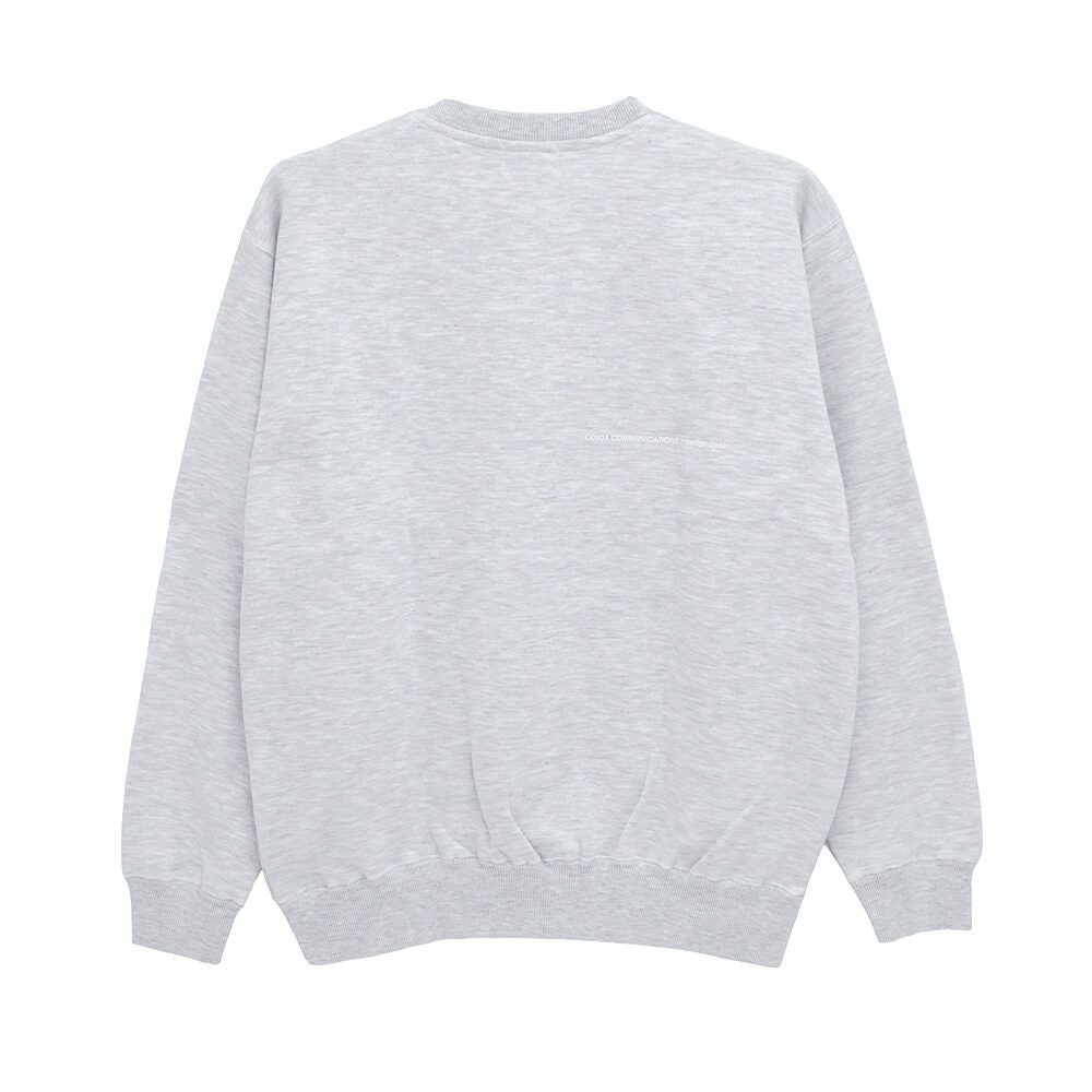 COLOR COMMUNICATIONS CREW SWEAT カラーコミュニケーションズ トレーナー DRIP EMB LETTER SPOT ASH 刺繍ロゴ スケートボード スケボー 1