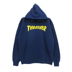 THRASHER HOOD スラッシャー パーカー COVER LOGO NAVY（US企画） スケートボード スケボー 