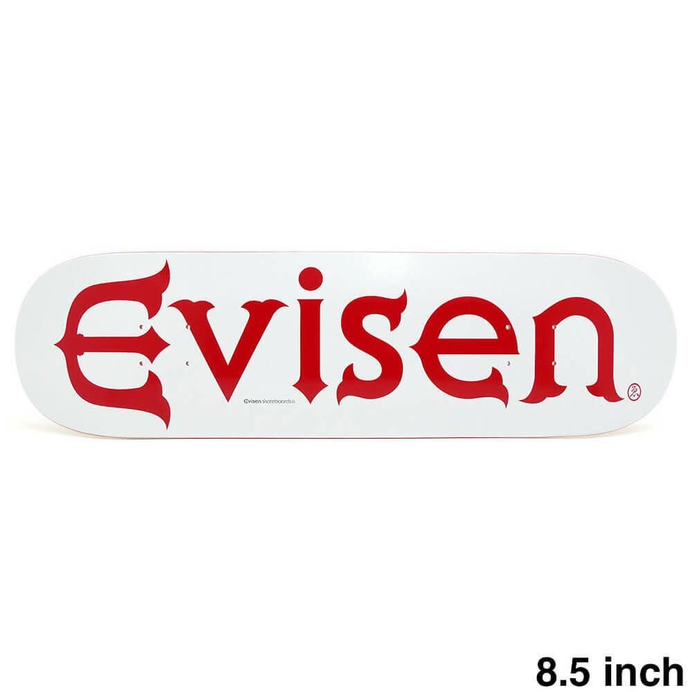 EVISEN DECK エビセン デッキ TEAM EVI-LOGO WHITE 8.5 スケートボード スケボー