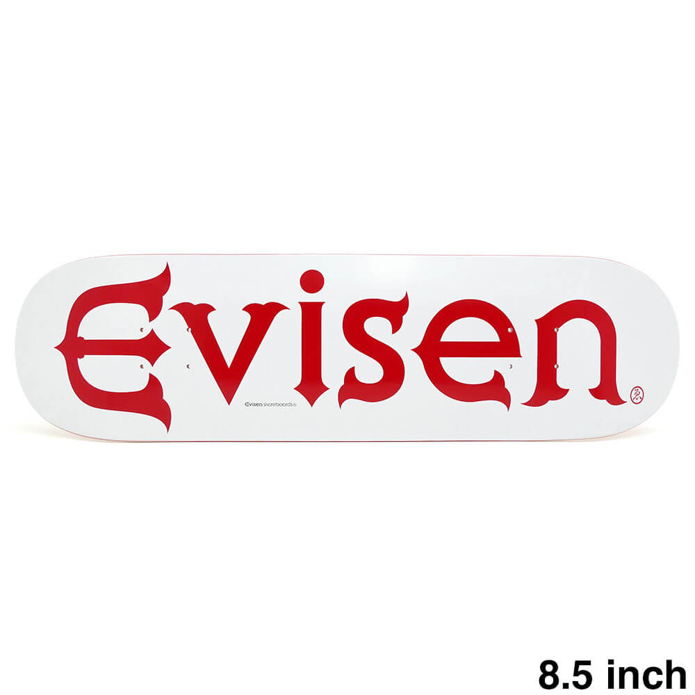EVISEN DECK エビセン デッキ TEAM EVI-LOGO WHITE 8.5 スケートボード スケボー