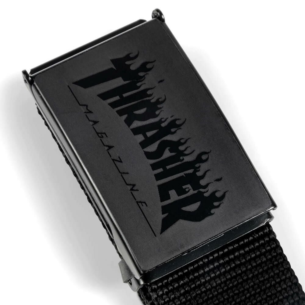 THRASHER BELT スラッシャー ベルト FLAME WEB BELT BLACK（US企画