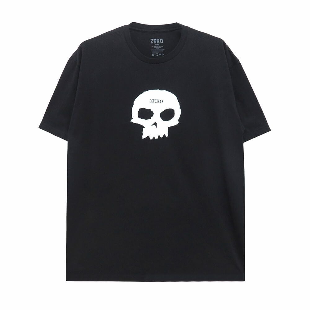 ZERO T-SHIRT ゼロ Tシャツ SINGLE SKULL BLACK スケートボード