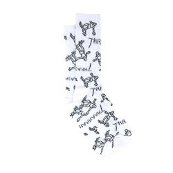  THRASHER SOCKS スラッシャー ソックス 靴下 GONZ LOGO WHITE/BLACK（US企画） スケートボード スケボー 3