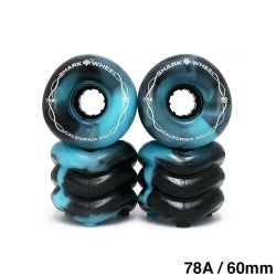SHARK WHEEL シャークウィール ソフトウィール（クルーザー） CALIFORNIA ROLL（78A） BLACK/BLUE SWIRL 60mm スケートボード スケボー