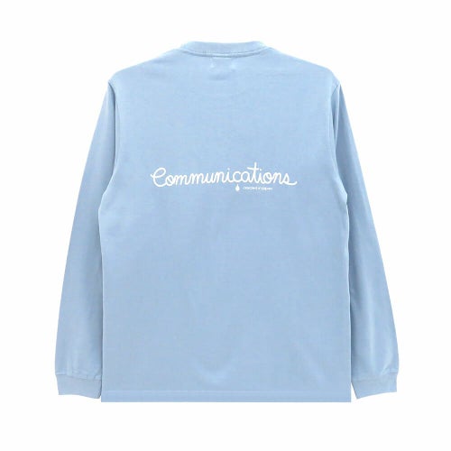 COLOR COMMUNICATIONS LONG SLEEVE カラーコミュニケーションズ ロングスリーブTシャツ HANDWRITE 2 ACID BLUE スケートボード スケボー 1
