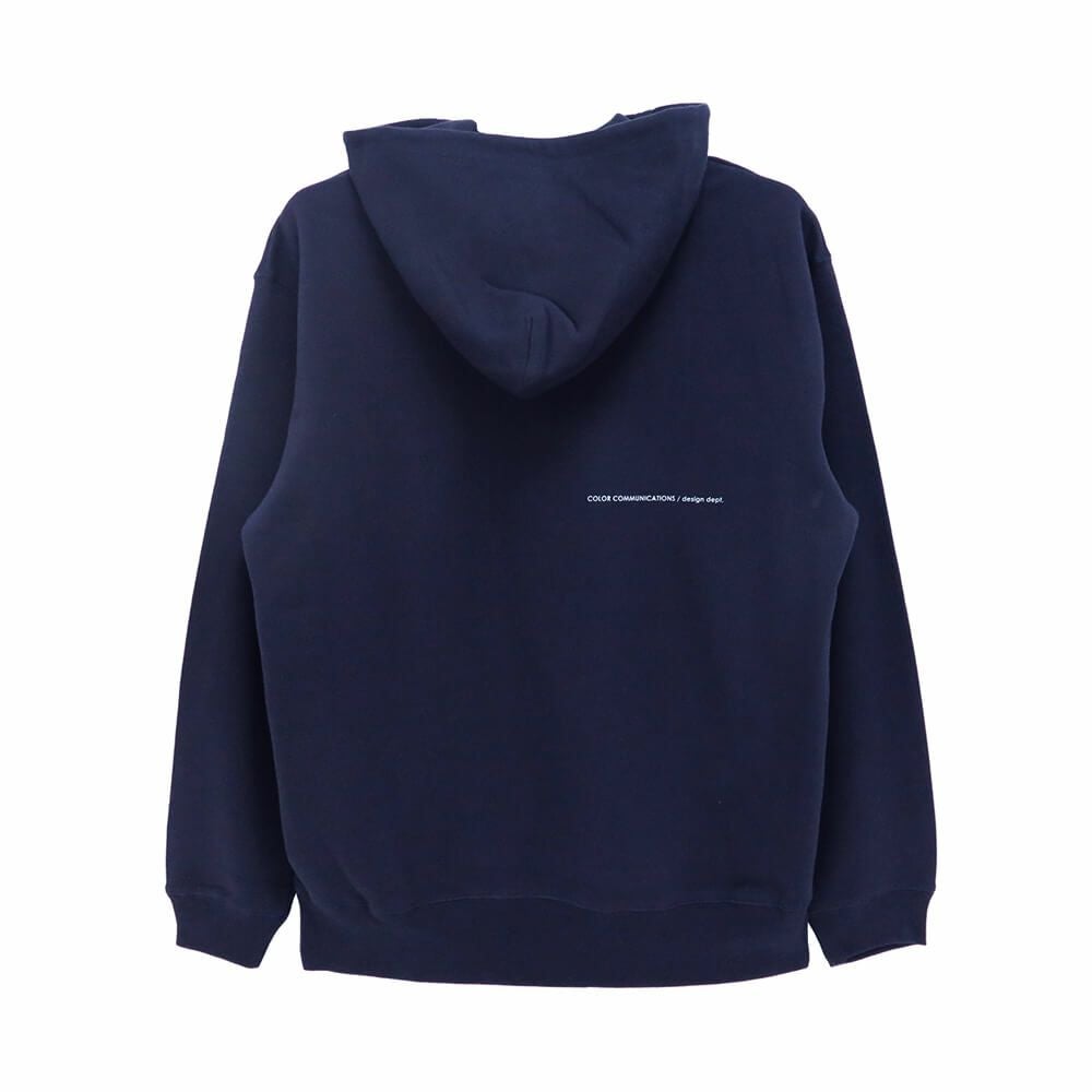 COLOR COMMUNICATIONS HOOD カラーコミュニケーションズ パーカー WAWA OWL EMB LETTER NAVY 刺繍ロゴ スケートボード スケボー 1