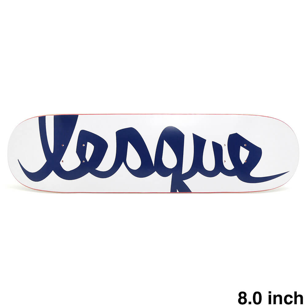 LESQUE DECK レスケ デッキ TEAM LOGO WHITE/NAVY 8.0 スケートボード スケボー
