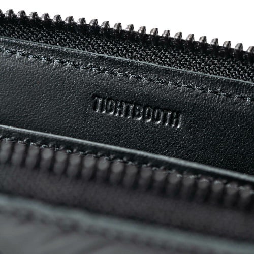 TIGHTBOOTH（TBPR）WALLET タイトブース サイフ CHECKER PLATE LEATHER ZIP WALLET BLACK スケートボード スケボー 4