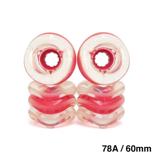 SHARK WHEEL シャークウィール ソフトウィール（クルーザー） CALIFORNIA ROLL（78A）CLEAR RED HUB HIDECOMPLY 60mm スケートボード スケボー