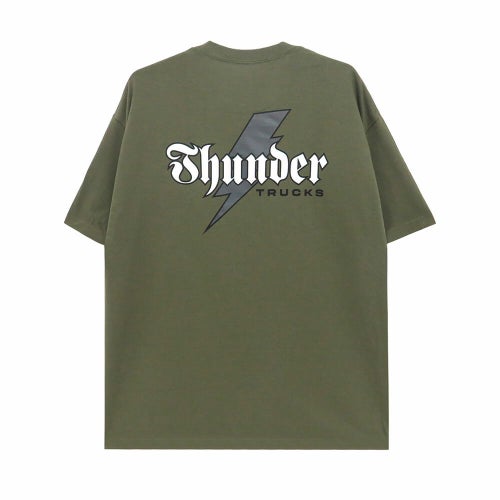 THUNDER T-SHIRT サンダー Tシャツ BOLT SCRIPT MILITARY GREEN スケートボード スケボー 