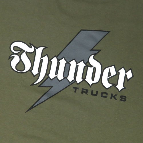 THUNDER T-SHIRT サンダー Tシャツ BOLT SCRIPT MILITARY GREEN スケートボード スケボー 3