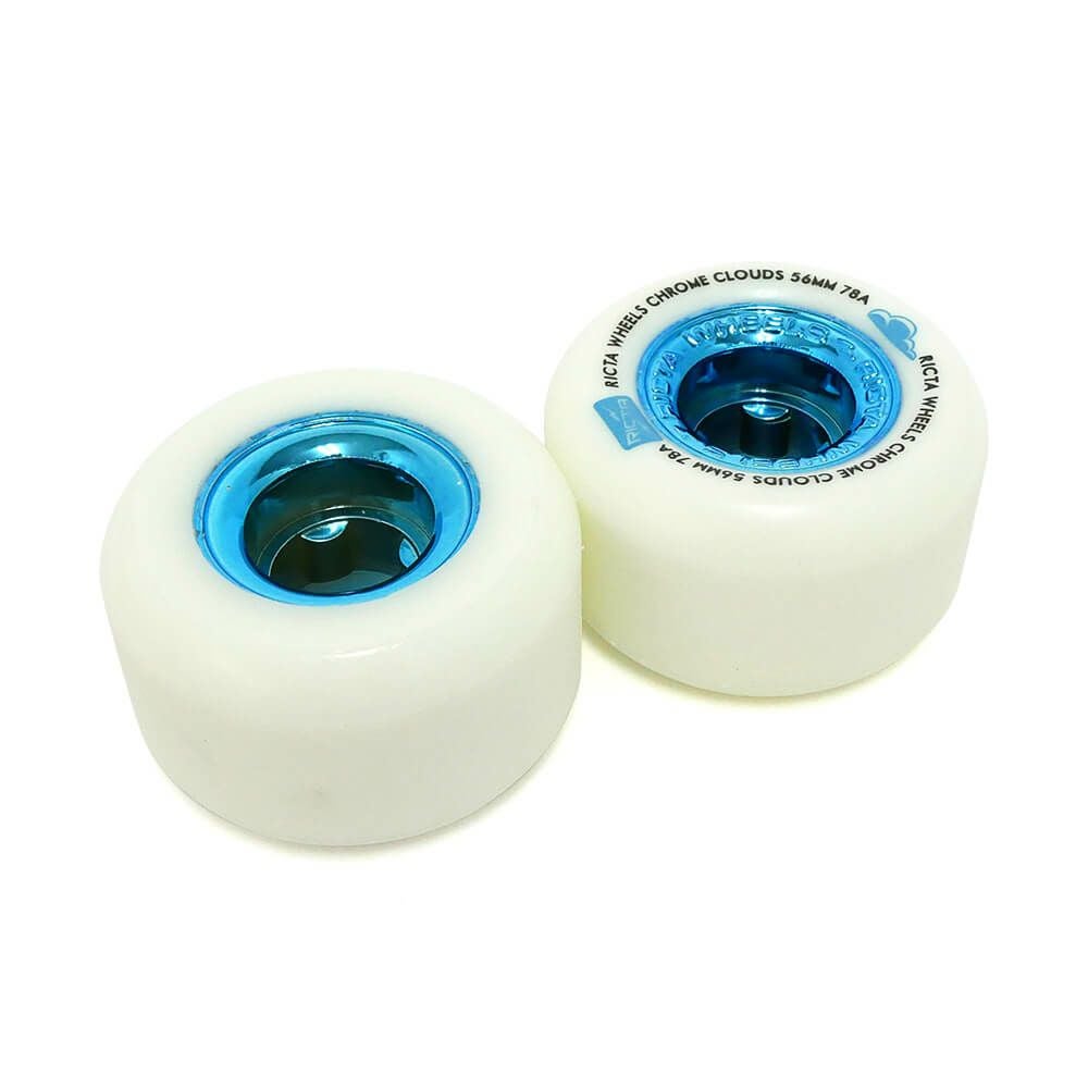 （アウトレット価格 7,260円 → 2,990円）RICTA WHEEL リクタ ソフトウィール（クルーザー） CHROME CLOUDS BLUE（78A） 56mm 在庫処分・黄ばみ スケートボード スケボー 2
