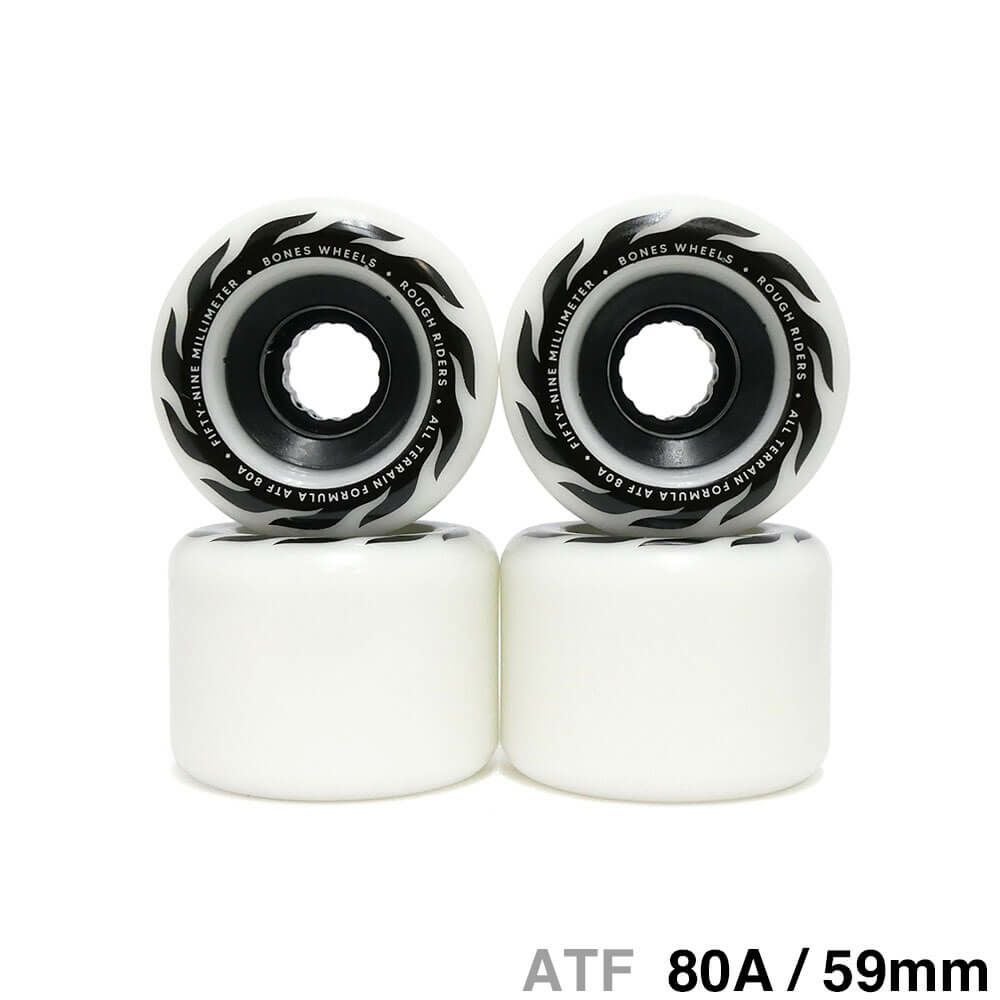 BONES WHEEL ボーンズ ソフトウィール（クルーザー） ATF ROUGH RIDERS ETERNAL FLAME（80A）白 59mm スケートボード スケボー