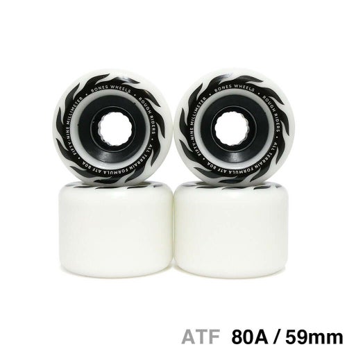 BONES WHEEL ボーンズ ソフトウィール（クルーザー） ATF ROUGH RIDERS ETERNAL FLAME（80A）白 59mm スケートボード スケボー