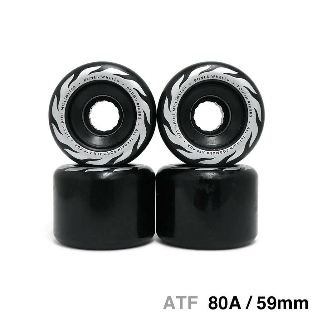 BONES WHEEL ボーンズ ソフトウィール（クルーザー） ATF ROUGH RIDERS ETERNAL FLAME（80A）黒 59mm スケートボード スケボー