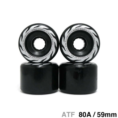 BONES WHEEL ボーンズ ソフトウィール（クルーザー） ATF ROUGH RIDERS ETERNAL FLAME（80A）黒 59mm スケートボード スケボー