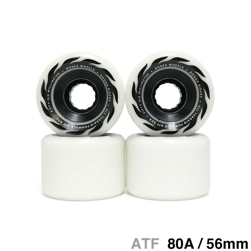 BONES WHEEL ボーンズ ソフトウィール（クルーザー） ATF ROUGH RIDERS ETERNAL FLAME（80A）白 56mm スケートボード スケボー
