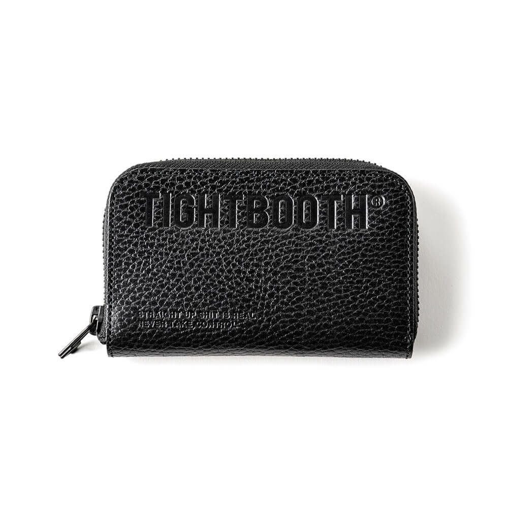 TIGHTBOOTH（TBPR）WALLET タイトブース サイフ LEATHER ZIP WALLET BLACK スケートボード スケボー