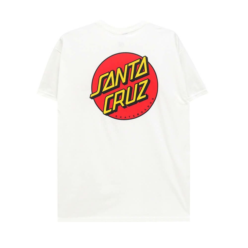 SANTA CRUZ T-SHIRT サンタクルーズ Tシャツ CLASSIC DOT WHITE スケートボード スケボー 