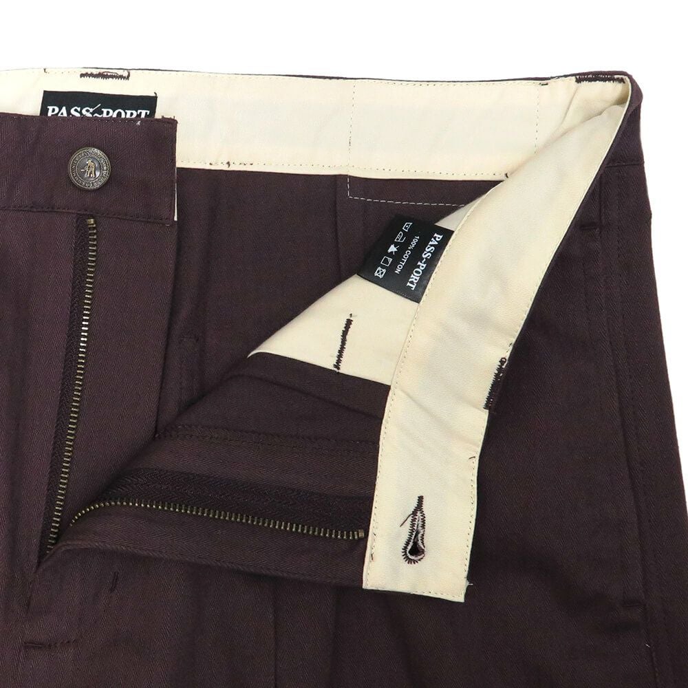 PASS~PORT PANTS パスポート パンツ ジーンズ HERRINGBONE LEAGUES CLUB DARK PLUM スケートボード スケボー 3
