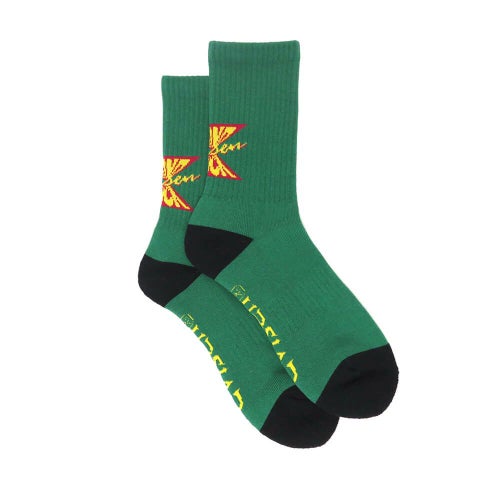 EVISEN SOCKS エビセン ソックス 靴下 MIND FUCK GREEN スケートボード スケボー 3