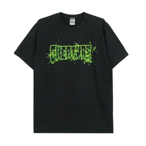 CREATURE T-SHIRT クリーチャー Tシャツ INFERNO LOGO OUTLINE BLACK スケートボード スケボー