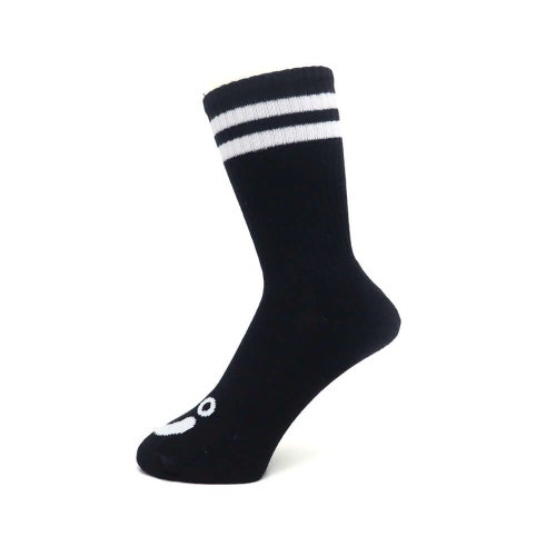 POLAR SOCKS ポーラー ソックス 靴下 HAPPY SAD RIB BLACK スケートボード スケボー 1