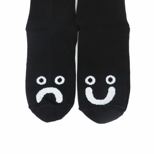 POLAR SOCKS ポーラー ソックス 靴下 HAPPY SAD RIB BLACK スケートボード スケボー 4