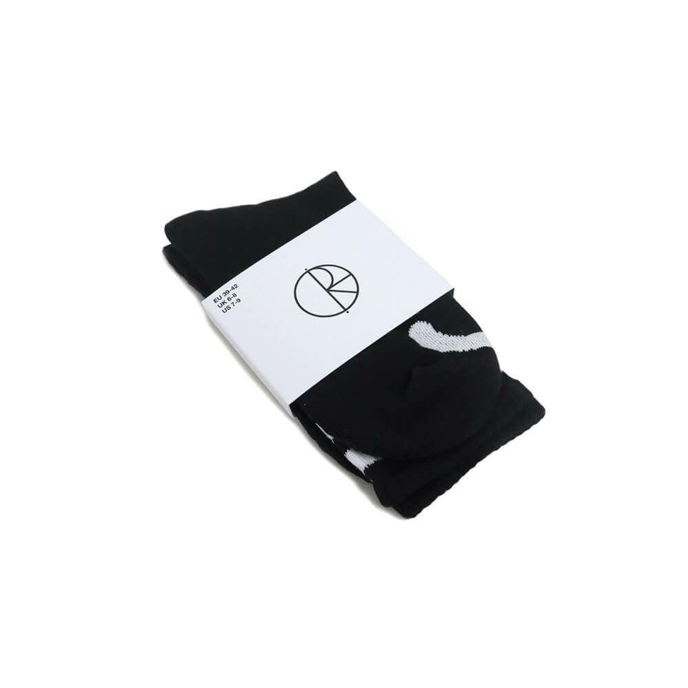POLAR SOCKS ポーラー ソックス 靴下 HAPPY SAD RIB BLACK スケートボード スケボー 5