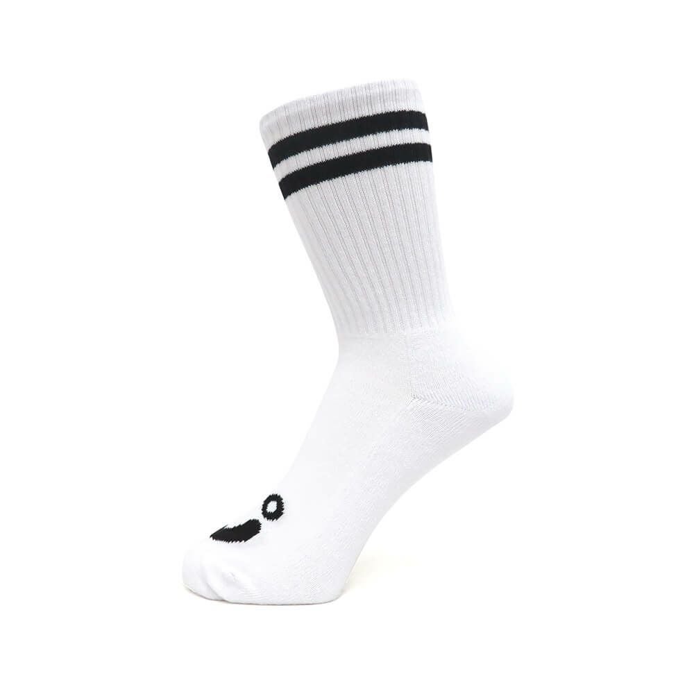 POLAR SOCKS ポーラー ソックス 靴下 HAPPY SAD RIB WHITE スケートボード スケボー 1