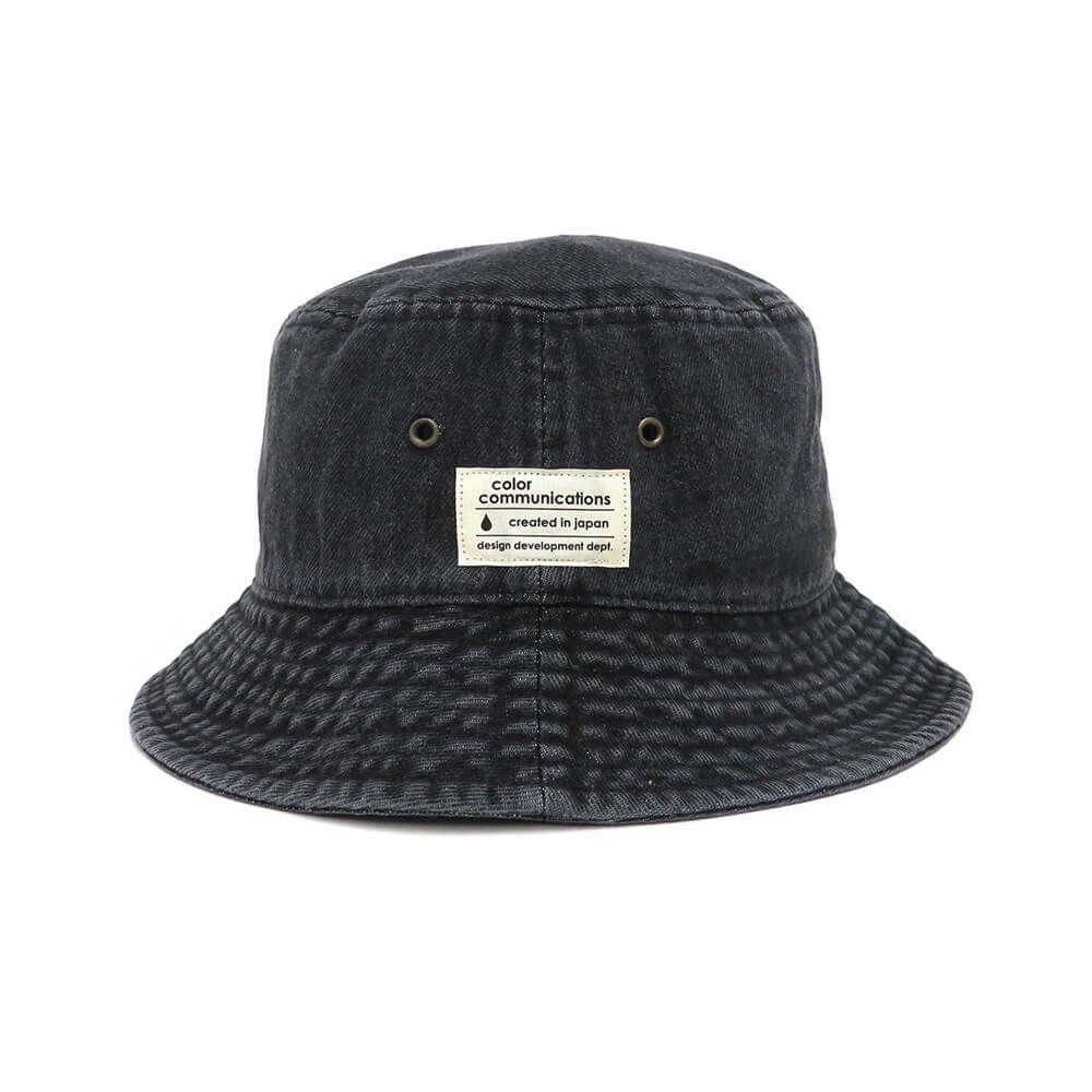 COLOR COMMUNICATIONS HAT カラーコミュニケーションズ ハット COTTON TAG BUCKET DENIM BLACK DENIM スケートボード スケボー 1