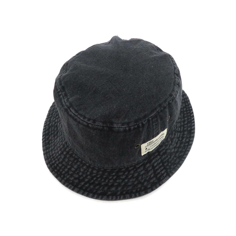 COLOR COMMUNICATIONS HAT カラーコミュニケーションズ ハット COTTON TAG BUCKET DENIM BLACK DENIM スケートボード スケボー 2