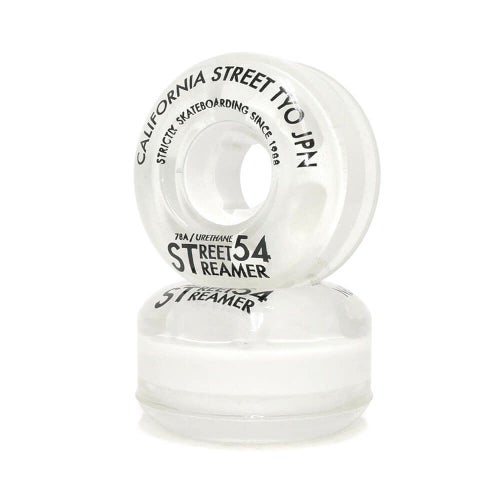 （アウトレット価格 4,400円 → 3,490円）CALIFORNIA STREET WHEEL カリフォルニアストリート ソフトウィール（クルーザー） STREET STREAMER CLEAR（78A）白クリア 54mm 黄ばみ スケートボード スケボー　2