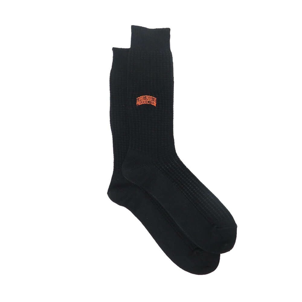 TIGHTBOOTH（TBPR）SOCKS タイトブース ソックス 靴下 WAFFLE BLACK スケートボード スケボー 3