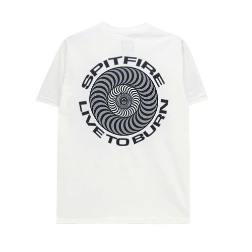 SPITFIRE T-SHIRT スピットファイヤー Tシャツ LIVE TO BURN CLASSIC WHITE スケートボード スケボー 