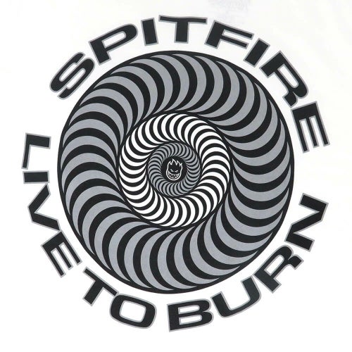 SPITFIRE T-SHIRT スピットファイヤー Tシャツ LIVE TO BURN CLASSIC WHITE スケートボード スケボー 3