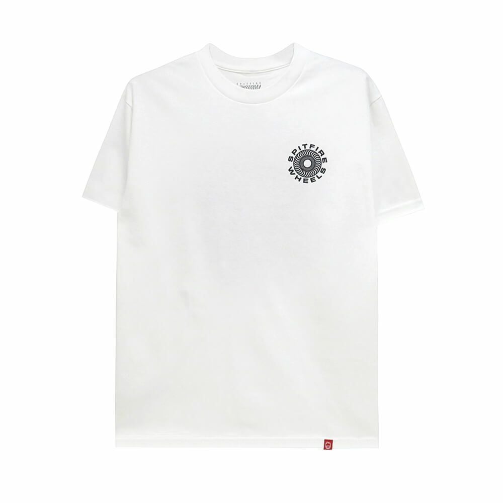 SPITFIRE T-SHIRT スピットファイヤー Tシャツ CLASSIC 87 SWIRL FILL WHITE/BLACK スケートボード スケボー 1
