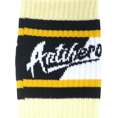 ANTIHERO SOCKS アンチヒーロー ソックス 靴下 SCRATCH CREAM/YELLOW/BLACK スケートボード スケボー 4